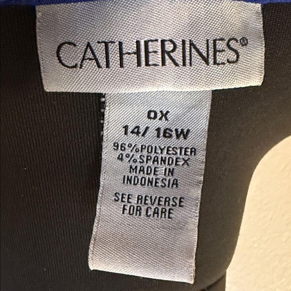 Catherines Royal Blue Long Sleeve Keyhole Top with Rhinestones - Picture 4 of 5